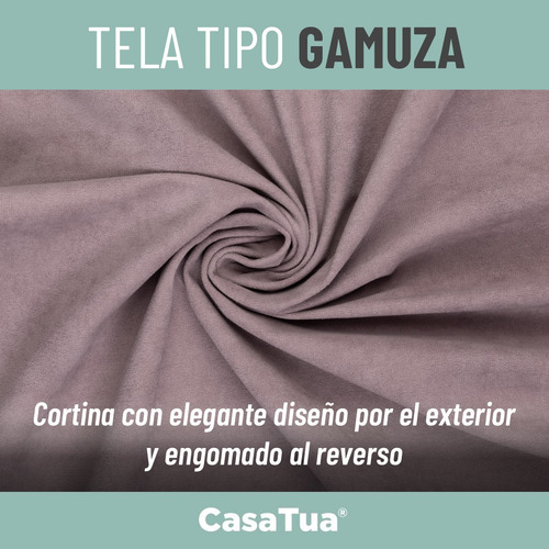 Cortina Blackout 100% 135x220cm Tipo Gamuza Casatua Set De 2 Rosado
