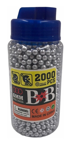 Pack 3 Botella De 2000 Balines Plastico Para Pistolas 6mm