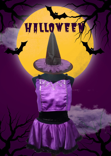 Disfraz De Bruja Vestido Niña Halloween Alquiler Por 24 Hs