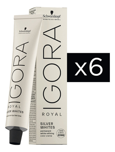 6 Tinturas Igora Royal Absolutes Silverwhite Schwarzkopf