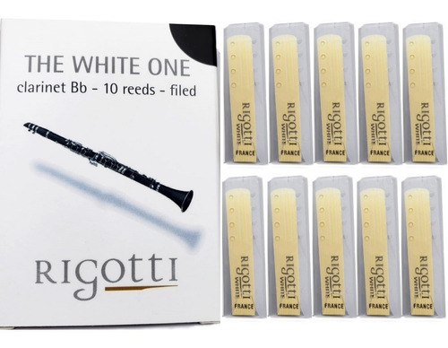 Caixa 10 Palhetas Rigotti White One Clarinete - Escolha Nº