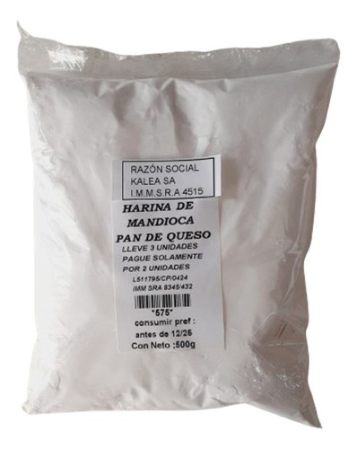 Harina De Mandioca 500g Para Pan De Queso Lleve 3 Pague 2