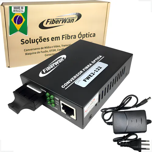 Conversor Fibra Optica Mm Sm Giga 10/100/1000 2fo Sc Rj45