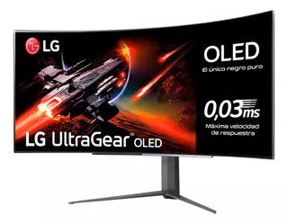 Monitor LG Ultragear 45gr95qe-b Oled 3440x1400, 21:9, 240 Hz, colorido cinza