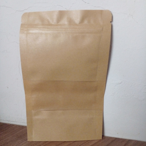 Bolsa De Papel Kraft, Con Visor Y Ziplock Empaque Ecológico