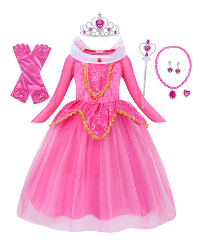 Vestido De Aurora Durmiente Disfraz Sleeping Beauty Para Niña Día De Todos Los Santos Día De Los Niños Navidad El Año Nuevo