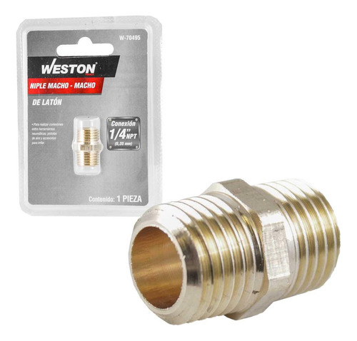  Niple De Laton 1/4'' Npt Macho-macho Weston W-70495