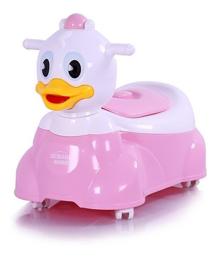 Pelela Bebe Infantil Pato Con Rueditas Rosa