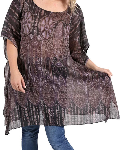 Imagen 4 de 10 de Blusa Mujer Importada Talle Grande Tunica De Playa Spiga 31
