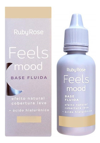 Base Fluida Feels Mood C/ Acido Hialuronico Ruby Rose 