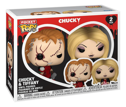 Funko Pocket Pop! Dia dos Namorados: Pacote com 2 Chucky e Tiffany