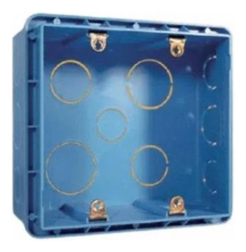 Caixa De Luz Embutir 4x4 Pvc Alvenaria Azul Peesa