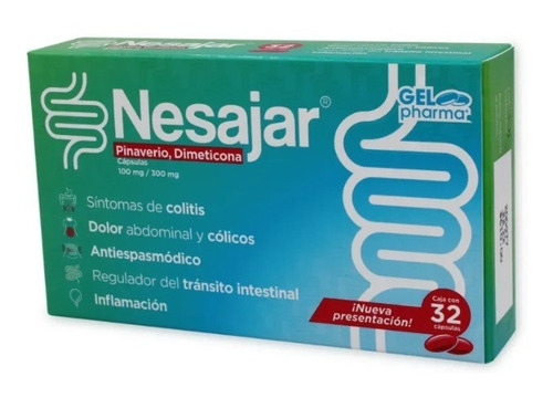 Nesajar Pinaverio/ Dimeticona C/32 Cápsulas Gelpharma