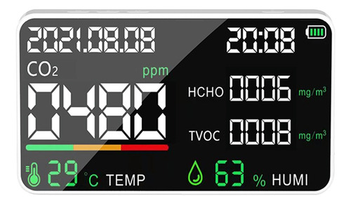 Monitor Calidad Aire Co2 Hcho Tvoc Temperatura Humedad Usb C