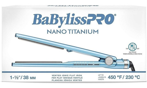 Plancha Babyliss Nano Titanium Iónica Con Ventilación 1-1/2 