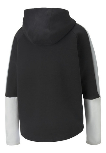 Imagen 2 de 8 de Poleron Capucha Puma Evostripe Hoodie Negro Mujer