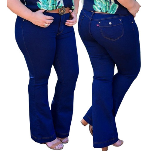 calça jeans flare plus size mercado livre