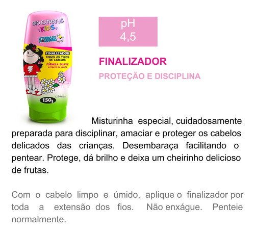 Kit Kids Cabelos Cacheados Infantil 5 Produtos Bio Extratus