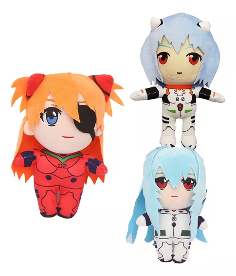 3pcs Eva Neon Genesis Evangelion Ayanami Rei Peluche Muñeca