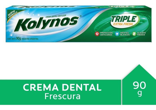 Imagen 1 de 4 de Crema Dental Kolynos Triple 123 90g