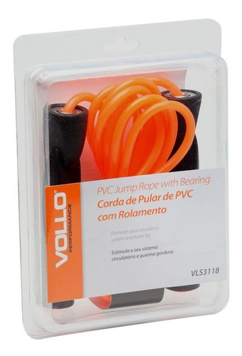 Corda Vollo Vls-3118 - Preto E Laranja Com Rolamento