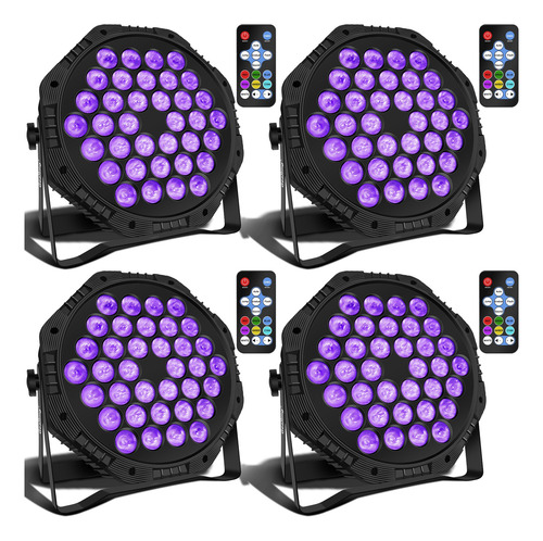 4 Cañon De Leds 36x3 Rgb Audio Rítmico Multicolor Dmx 4 Pz