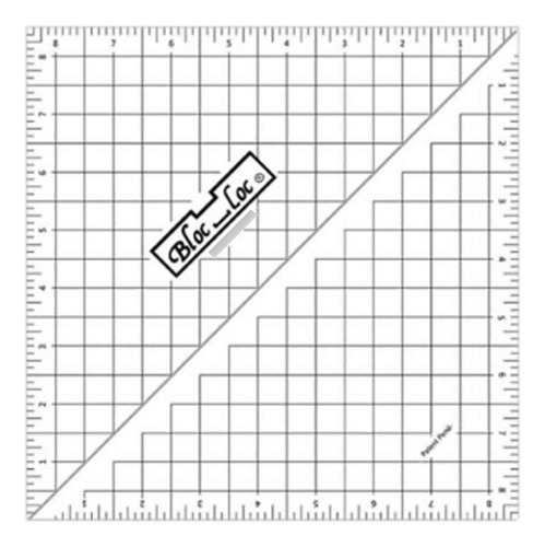 Bloc Loc~8.5 Regla Triangulo Medio Cuadrado Acrilico