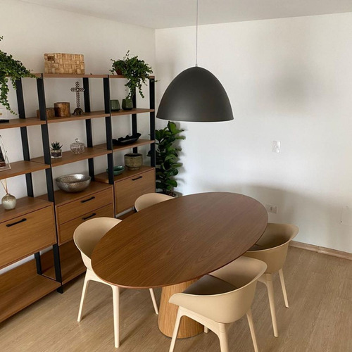 Mesa De Jantar Cone Oval 135x90 Cm Madeira Freijó Freijó Freijó