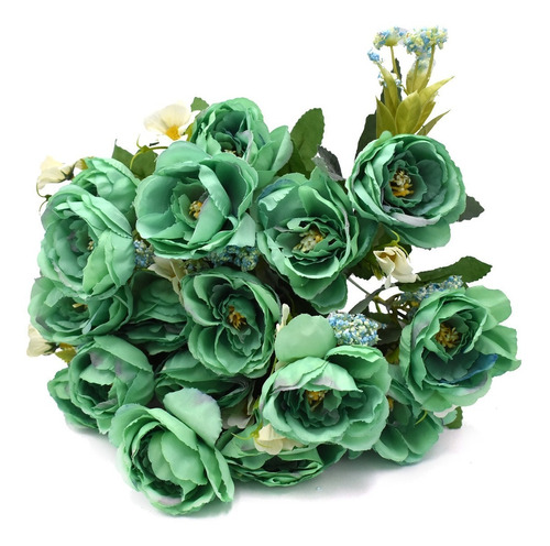 Ramo Peonias Flores Artificiales Decoración Pack 3 Pz