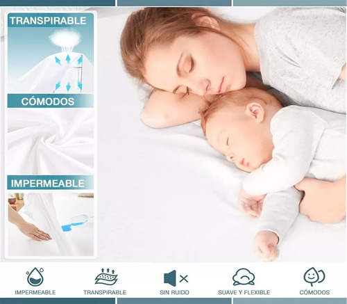 Cubre Colchon Impermeable Con 2funda De Almohada Matrimonial