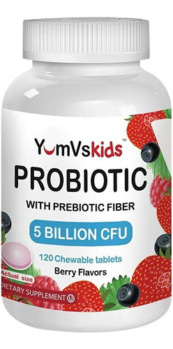 Probiótico Con Fibra Prebiótica Masticable Para Niños Po.