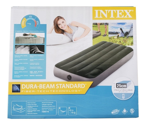 Colchón Inflable Intex Dura-beam Stand 1 Plaza 76x191x25cm 