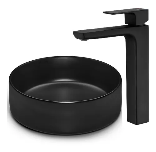 Griferia Monocomando Negro Lavatorio Alto Arq Piazza Bacha