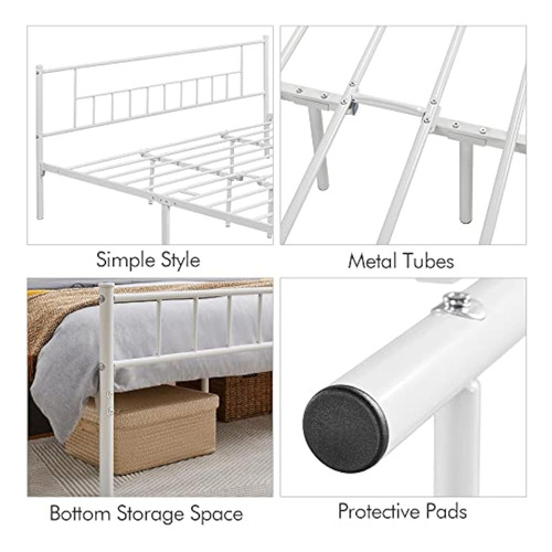 Base De Cama Yaheetech King Size Blanca