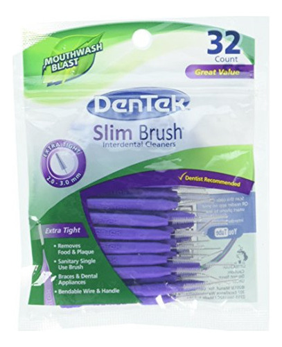 Dentek Slim Brush Limpiadores Interdentales 32 Unidades (paq