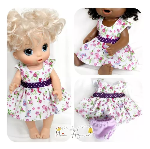 Roupas para bonecas padrão baby Alive e similares 4 vestidos