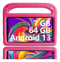 Comprar Tablet Para Niños Goodtel G7 7 Pulgadas 64GB ROM Rosa y 7GB RAM Kids Tableta Android 13 Quad-core Bluetooth Parental Control Certificación Google GMS Con Funda