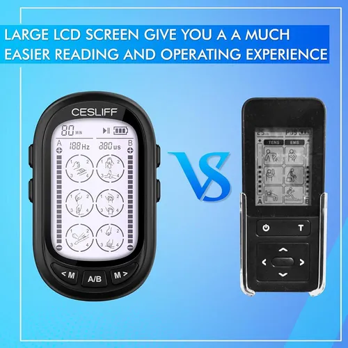 ~? Cesliff Dual Channel Tens Ems Unit Large Screen 24 Modes