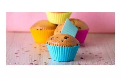 Molde Silicona Goma Horno Muffins Cupcakes X12 Reposteria - $ 3.542,4