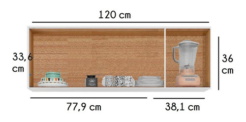Imagen 2 de 6 de Mueble Aereo Cocina 3 Puertas Alacena Armario Colgar LG