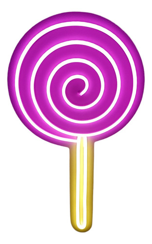 Cartel Neón Led Golosinas Chupetín Paleta