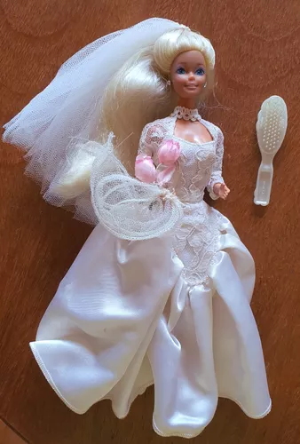 Boneca Barbie Noiva Buquê E Grinalda Da Estrela Anos 90