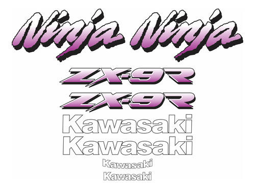 Adesivo Kawasaki Ninja Zx9r 1994 1997 Prata Verm Zx994pv