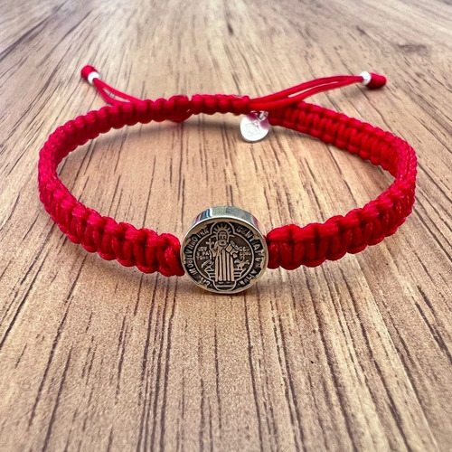 Imagen 2 de 9 de Pulsera Tejida De San Benito De Plata .925 Y Oxido Agálea