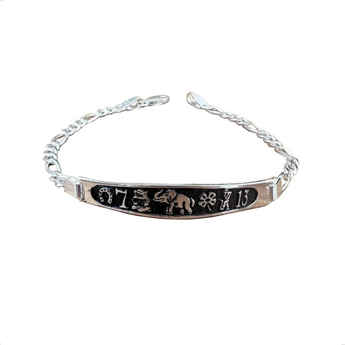 Imagen 1 de 9 de Esclava Pulsera De Plata .925 Simbolos Suerte Hombre Agálea