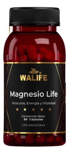 Magnesio Life 500mg Músculos Energía Vitalidad Walife