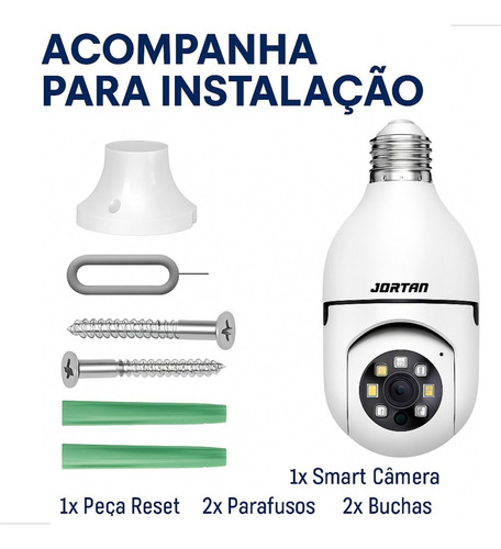 Câmera Lampada Espiã Ip Segurança Wifi Giratória 360o Yoosee