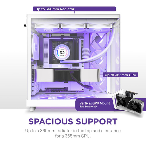Case Nzxt H6 Flow Rgb Mid-tower Airflow Con 3 Ventiladores R