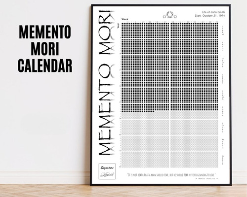 Calendario De Vida Estoico Enmarcado - Memento Mori