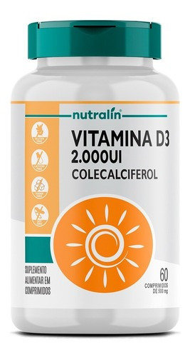 Vitamina D3 2.000ui Sistema Imunológico 60 Capsulas Nutralin